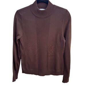 Randolph Duke The Look Brown Ribbed Turtleneck Knit Sweater Wool Blend Lagenlook
